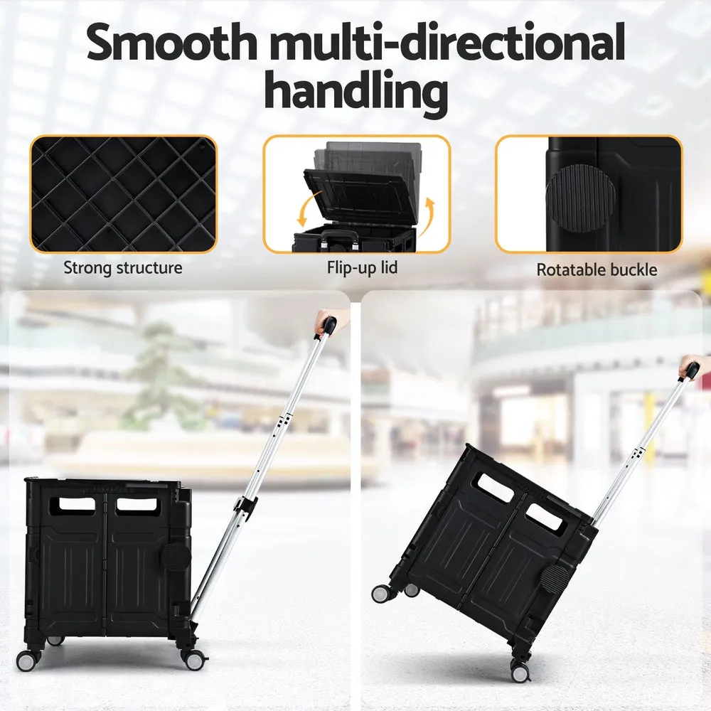Foldable 75L Shopping Trolley with 360° Wheels - Emajin