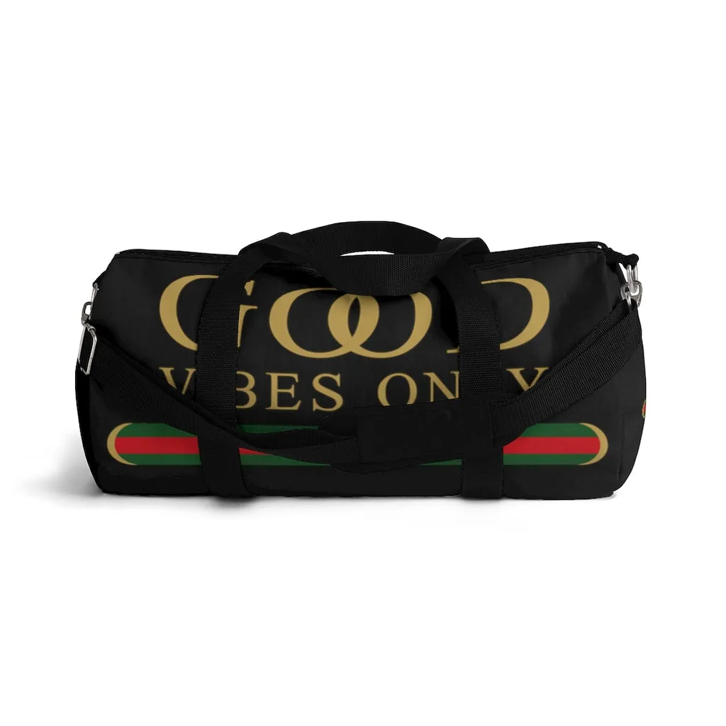 Good Vibes Only Black Duffel Bag