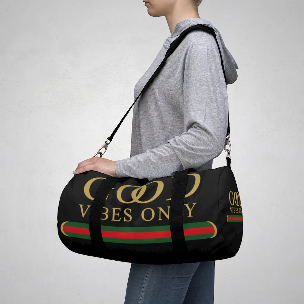 Good Vibes Only Black Duffel Bag