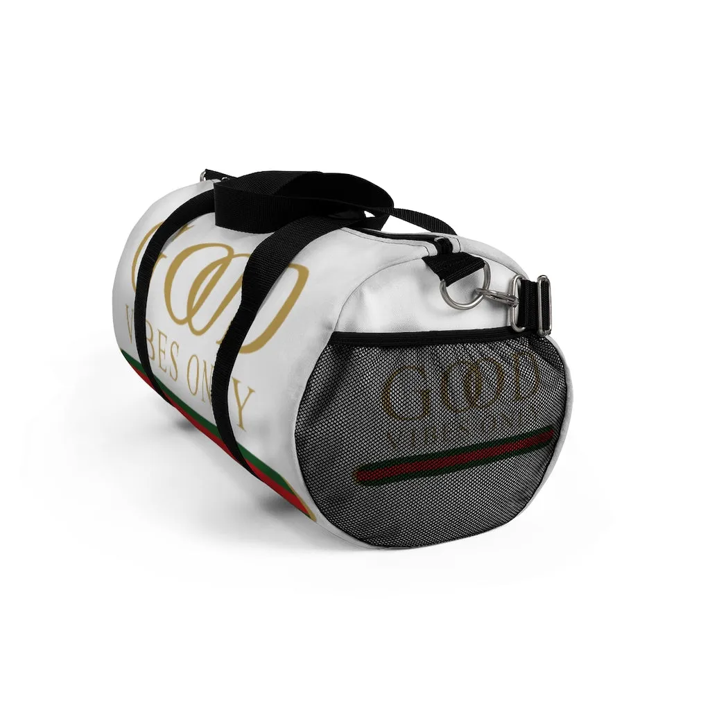 Good Vibes Only White Duffel Bag White