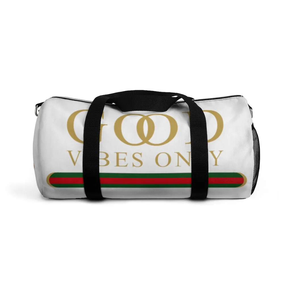 Good Vibes Only White Duffel Bag White