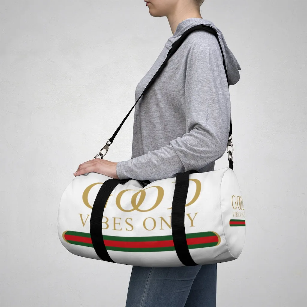 Good Vibes Only White Duffel Bag White