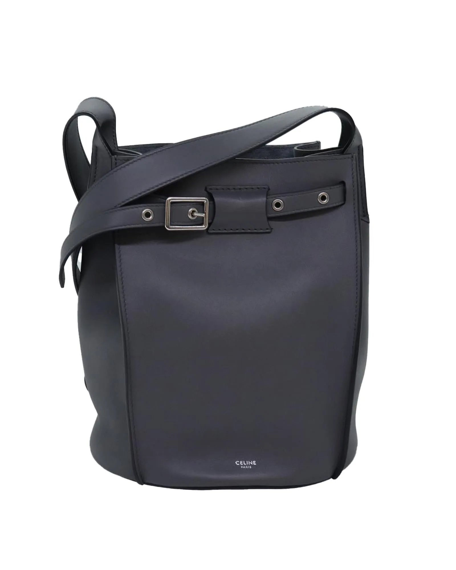 Gray Leather Shoulder Bag by Celine with Dust Bag (74791SA)
