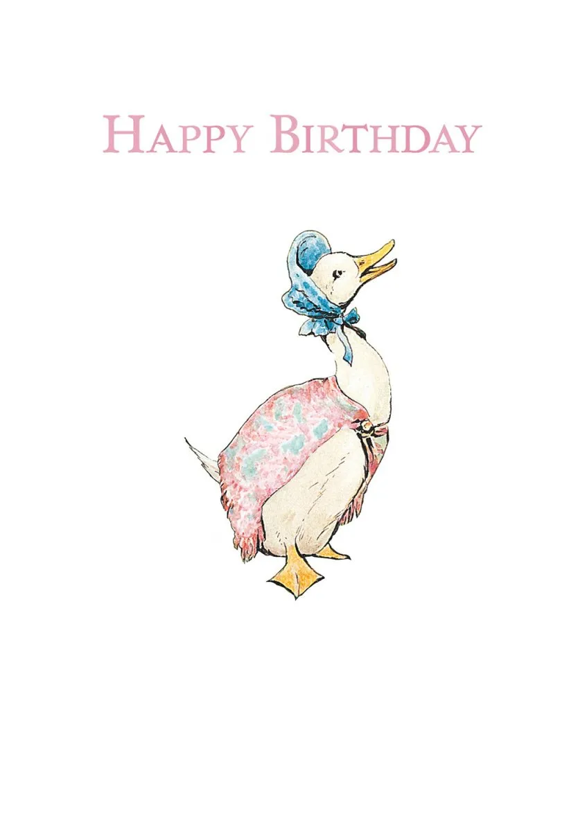 Greeting Card: Beatrix Potter - Jemima Puddleduck Happy Birthday