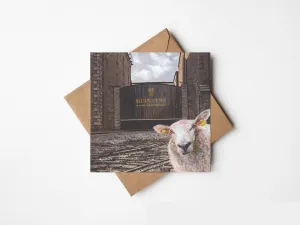 Greeting Card: Kelly Hood - Ewe selfie at St. James’ Gate, Co. Dublin (Square)