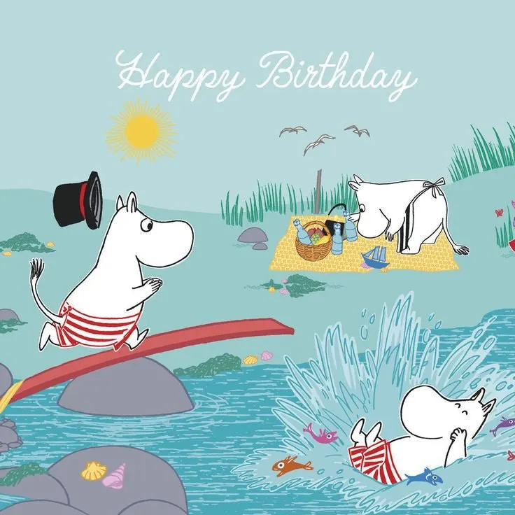 Greeting Card: Moomin - Happy Birthday Splash