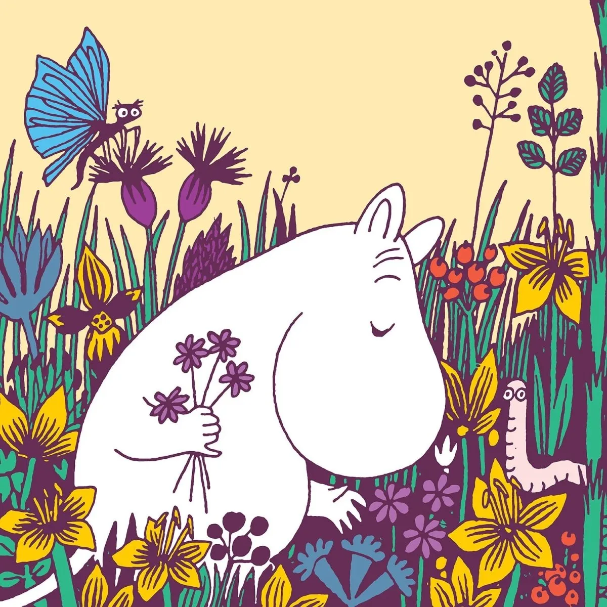 Greeting Card: Moomin - Smelling Flowers
