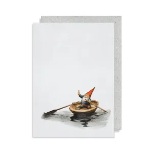 Greeting Card: Rien Poortvliet - Gnome in Rowing Boat