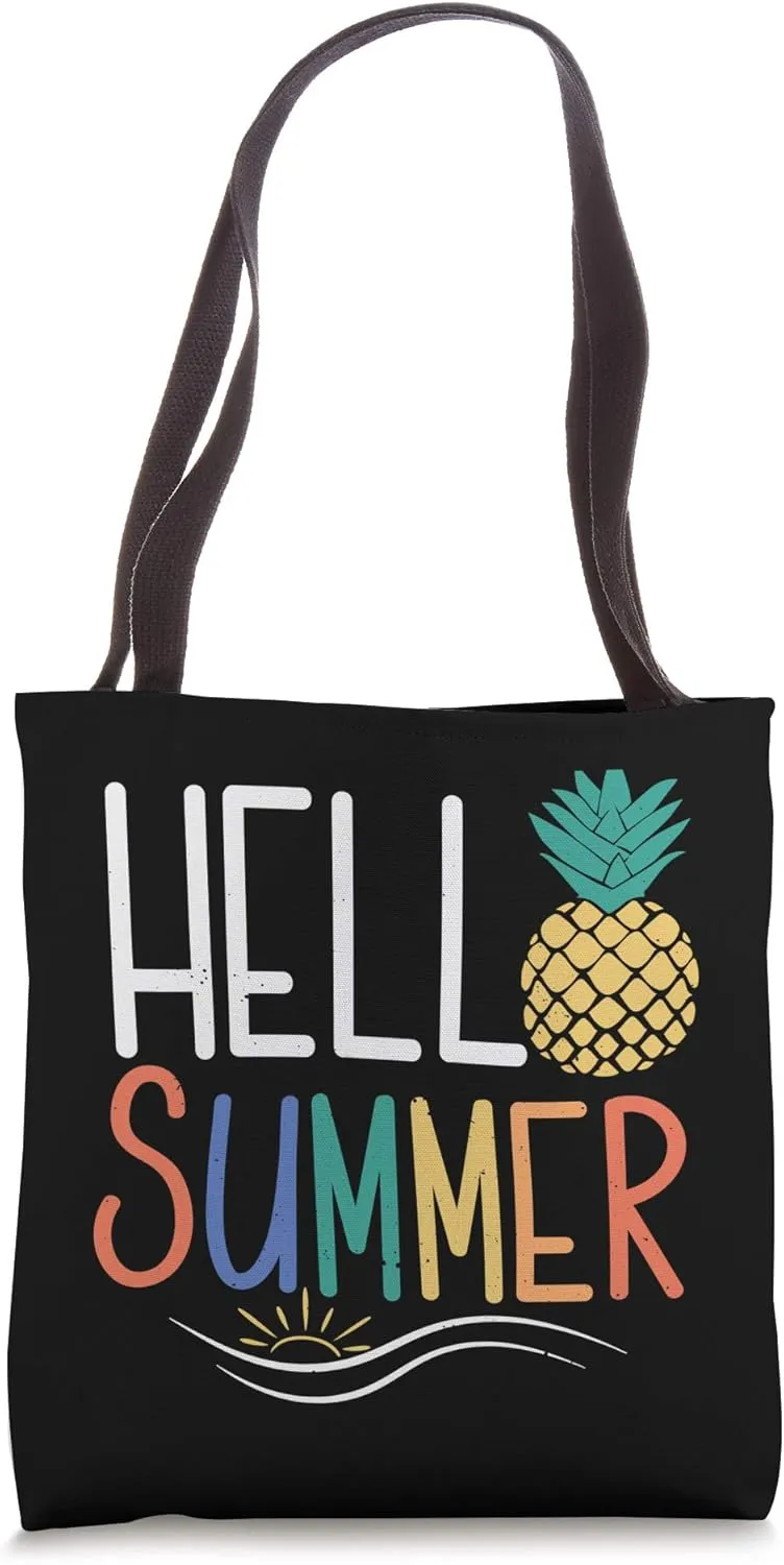 Hello Summer Vacation Pineapple For Men Women And Kids Tote Bag