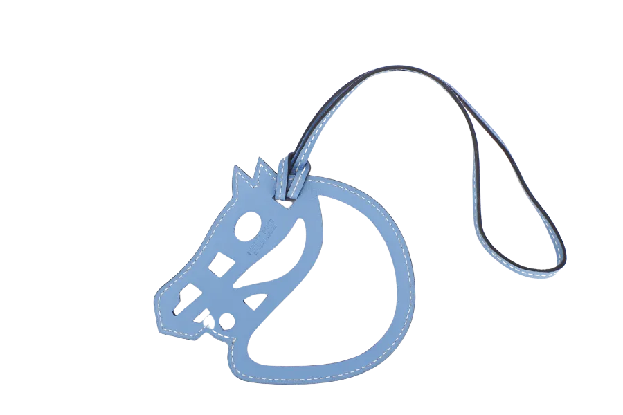 HERMES PADDOCK BAG CHARM BLUE PARADISE WITH BOX
