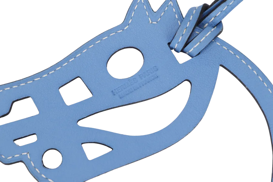 HERMES PADDOCK BAG CHARM BLUE PARADISE WITH BOX