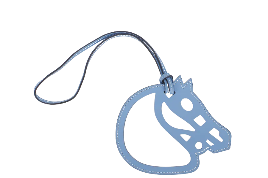 HERMES PADDOCK BAG CHARM BLUE PARADISE WITH BOX