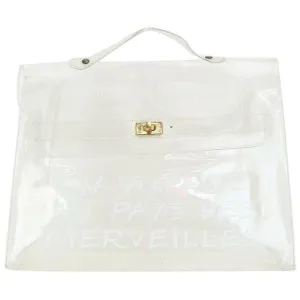 Hermès Kelly L Souvenir De L'exposition Clear Vinyl Beach Bag