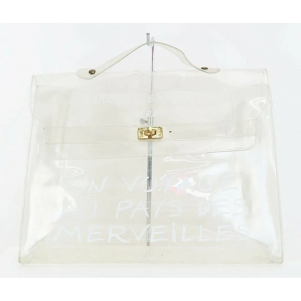 Hermès Kelly L Souvenir De L'exposition Clear Vinyl Beach Bag