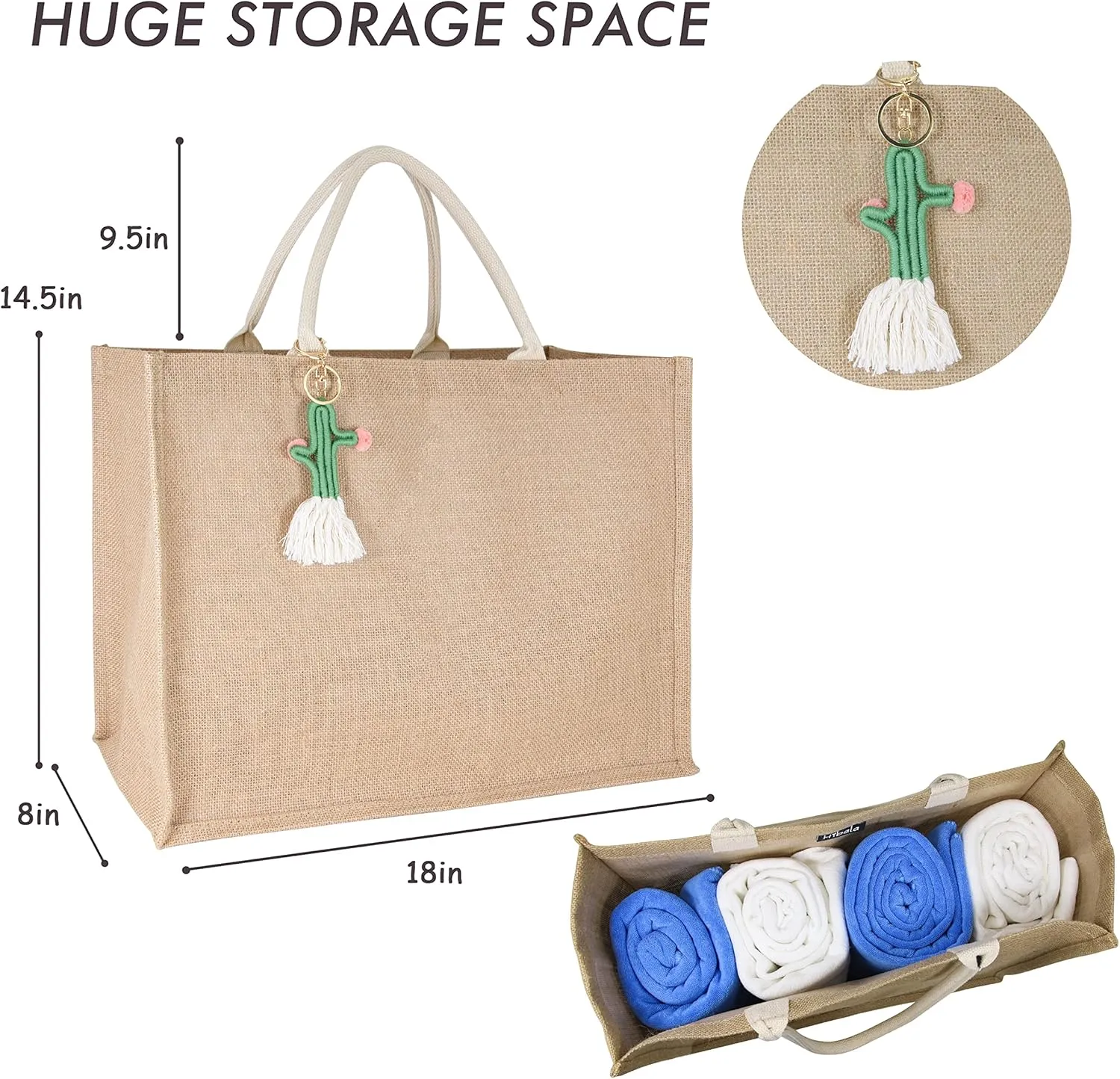 Hibala Woven Large Beach Bag Straw Beach Tote Handmade Weaving Shoulder Tassel Bag Handbag