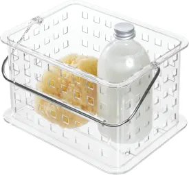 iDesign RPET Small Grid Tote w/Handle Clear Baskets