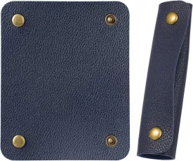 IUAQDP 2 Pieces Leather Luggage Bag Handle Wraps Handbag Handle Grip Protectors, Soft Purse Strap Cover Pad with Brass Clasps for Wallet Tote Bag Suitcase Travel Bag Shopping Bag, Blue, 5.12 x 4.13IN
