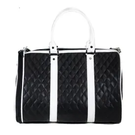 JL Duffel Carrier- Black & White Quilted Luxe