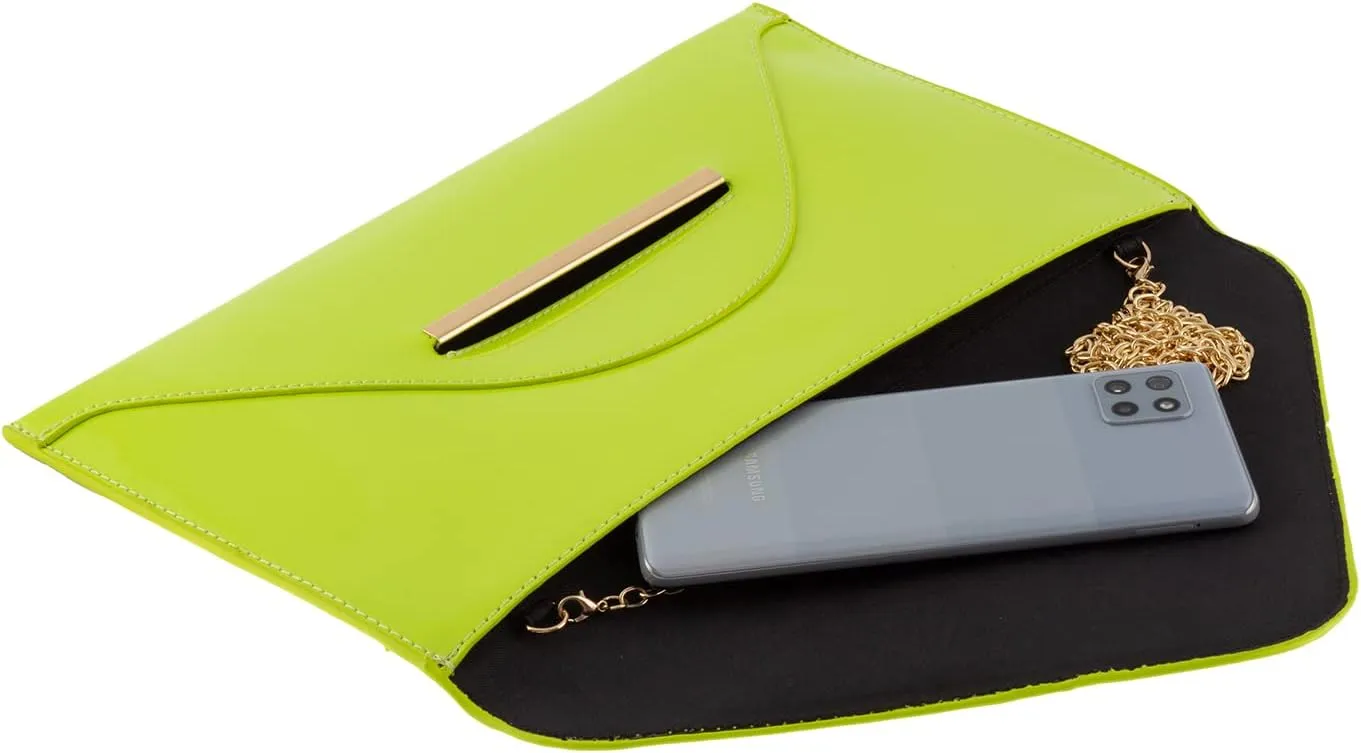 JNB Faux Patent Leather Envelope Candy Clutch Bag