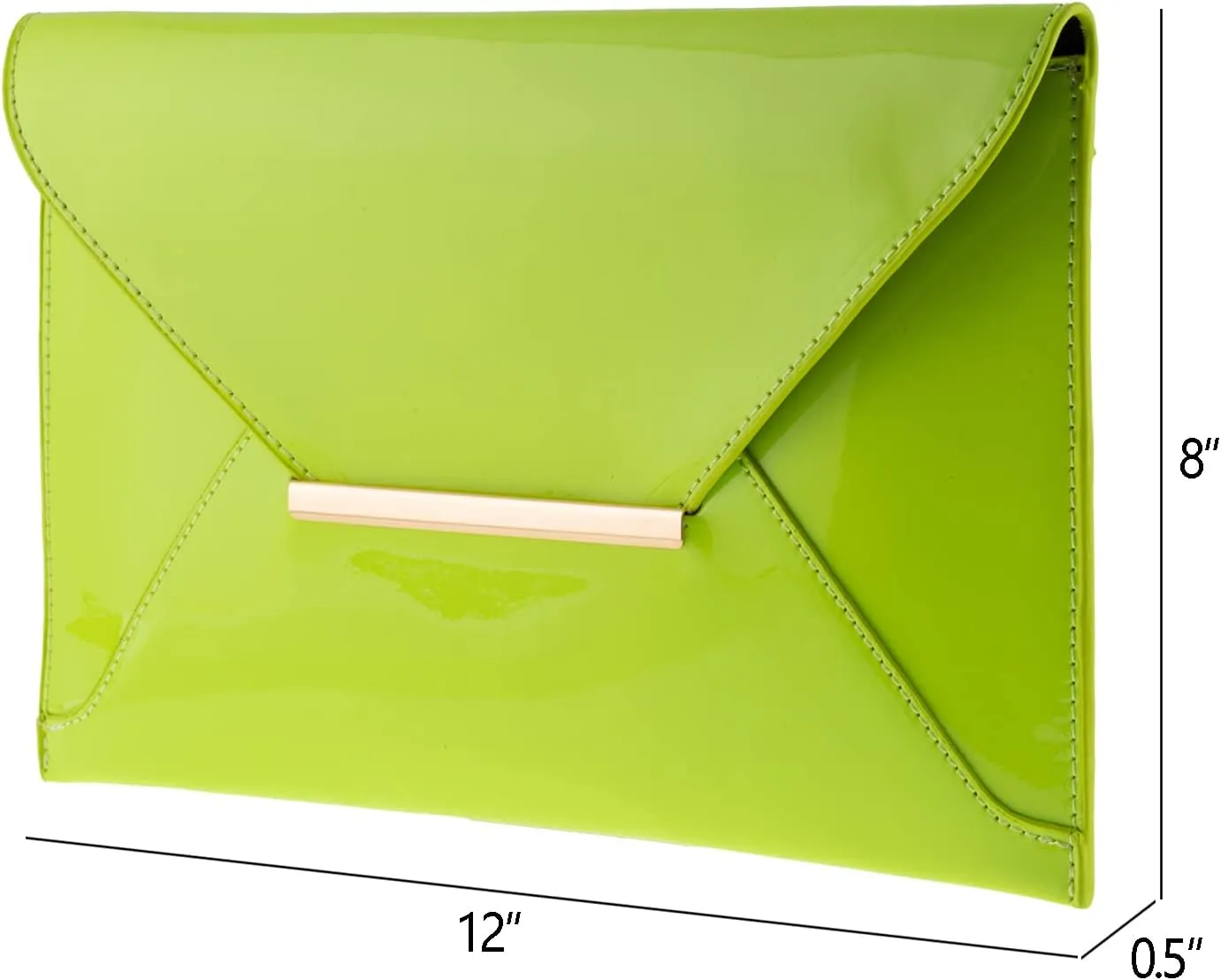 JNB Faux Patent Leather Envelope Candy Clutch Bag