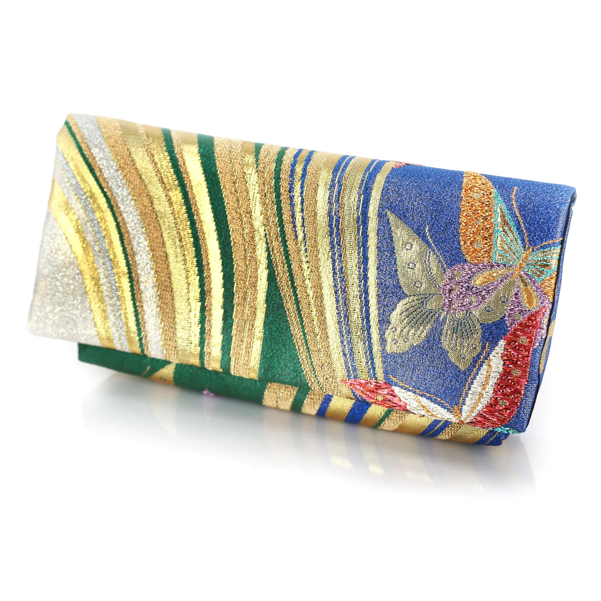 Kimono Envelope Clutch Bag with Butterfly dance | Upcycled Kimono Obi Silk