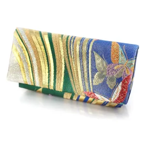 Kimono Envelope Clutch Bag with Butterfly dance | Upcycled Kimono Obi Silk