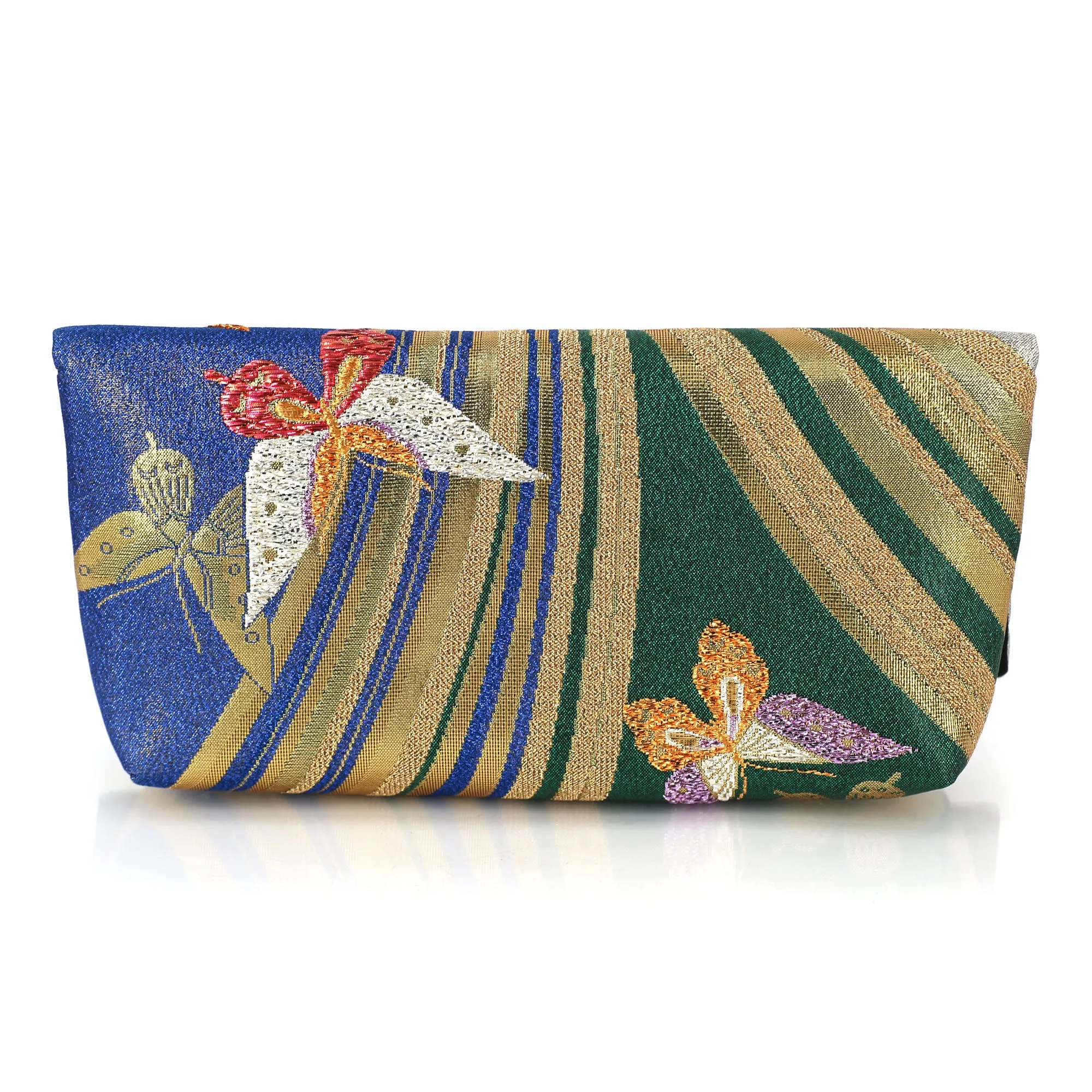 Kimono Envelope Clutch Bag with Butterfly dance | Upcycled Kimono Obi Silk