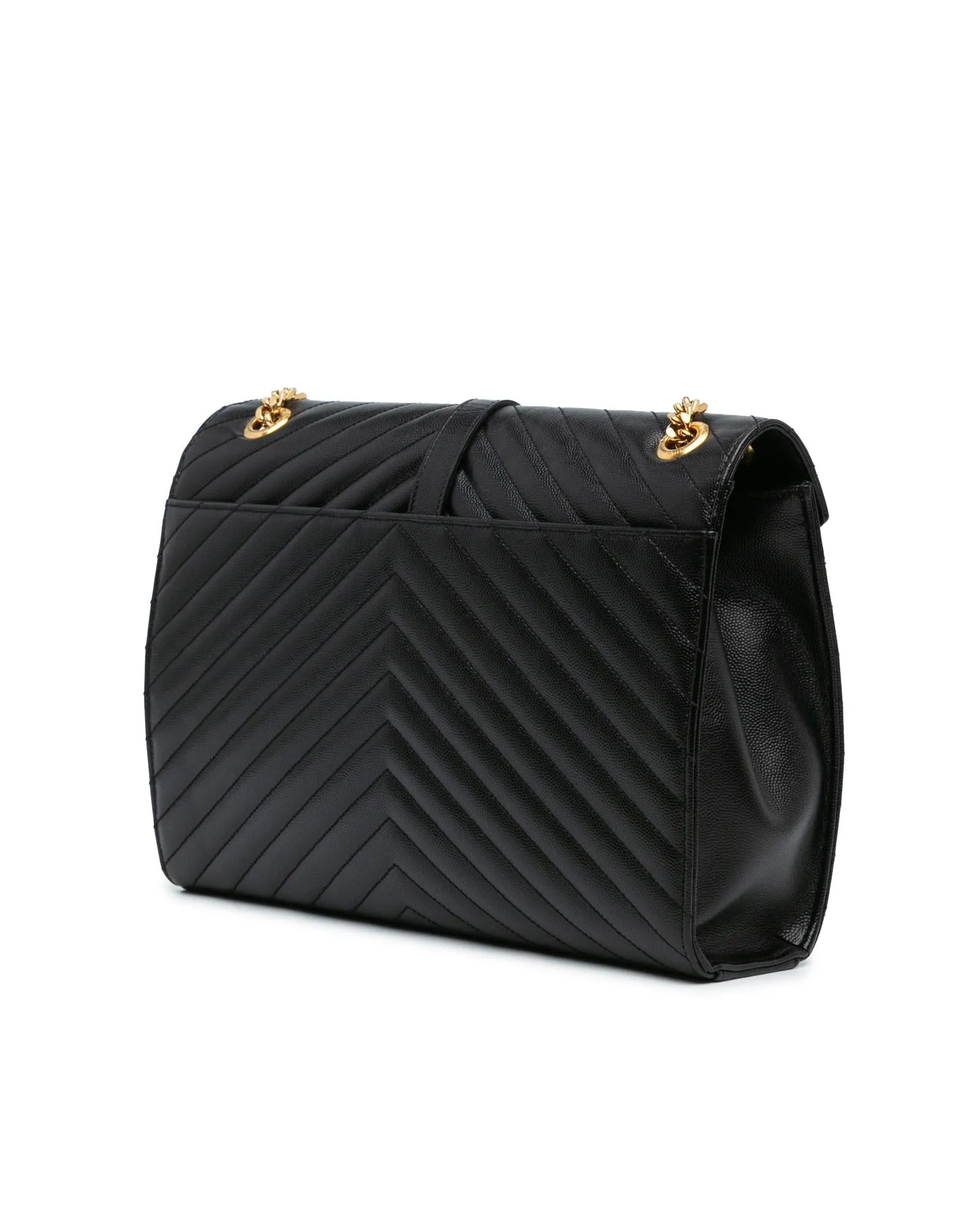 Large Quilted Envelope Bag with Chain Straps