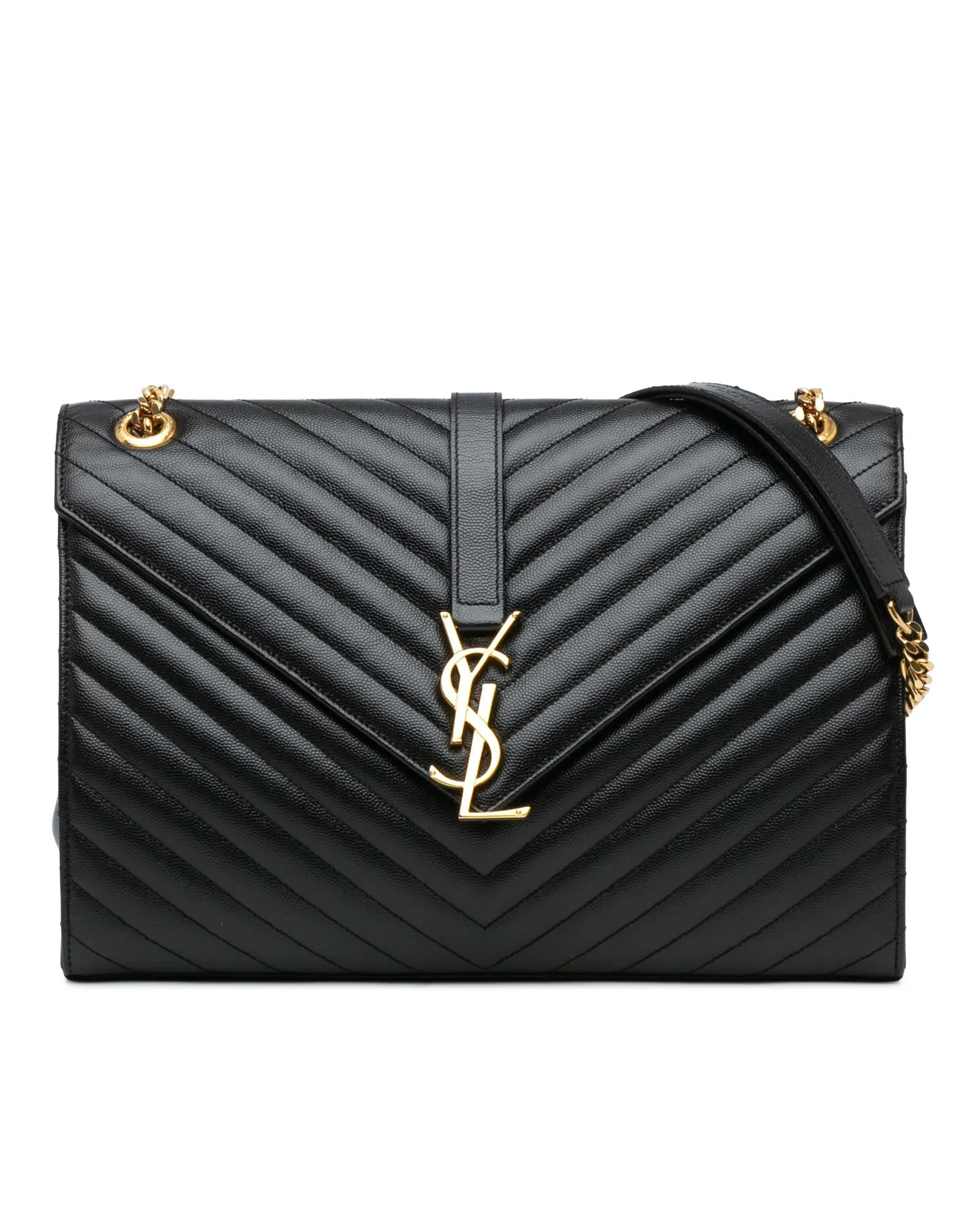 Large Quilted Envelope Bag with Chain Straps