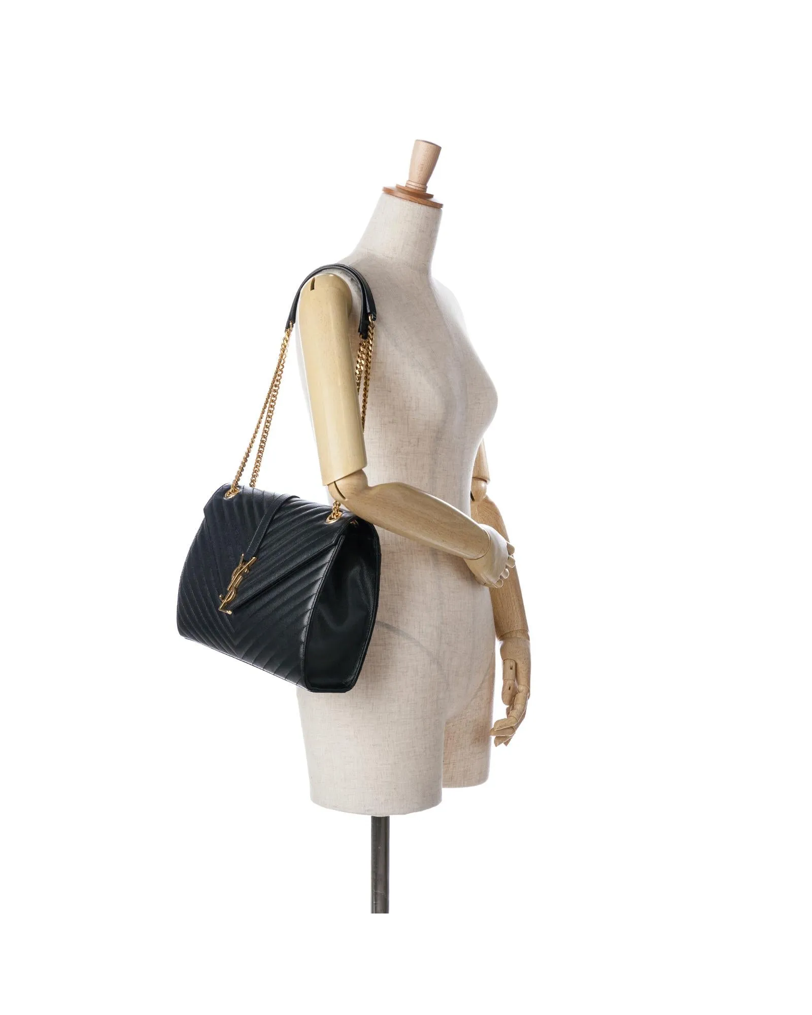 Large Quilted Envelope Bag with Chain Straps