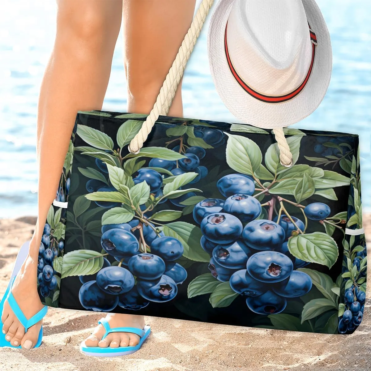 Large Tote Beach Bags for Women with Zipper Waterproof Sandproof Swim Pool Grocery Gym Travel Bag