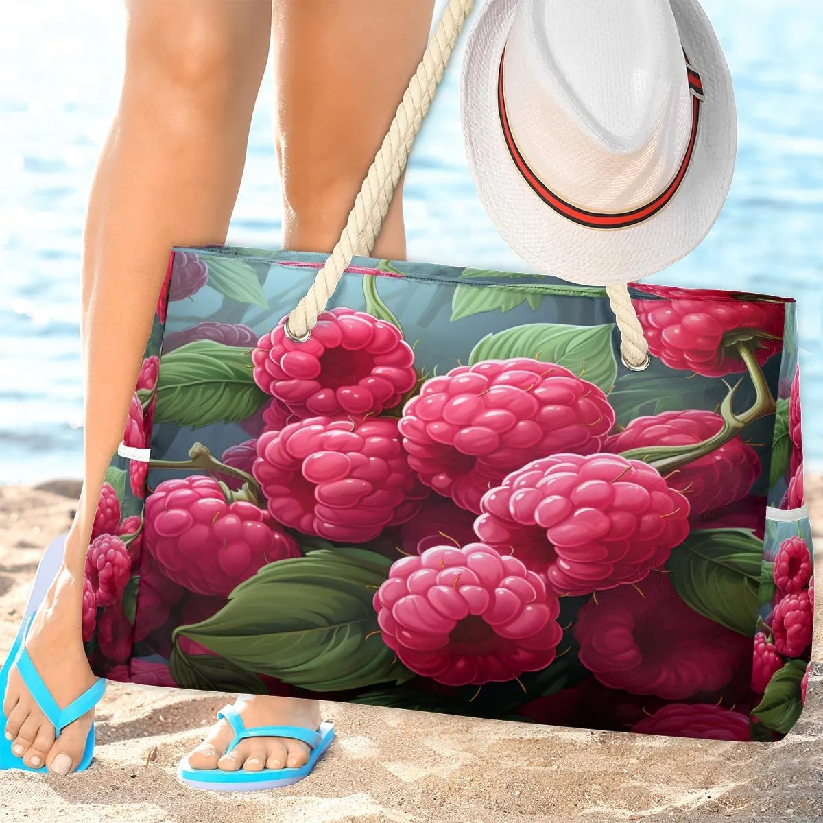 Large Tote Beach Bags for Women with Zipper Waterproof Sandproof Swim Pool Grocery Gym Travel Bag