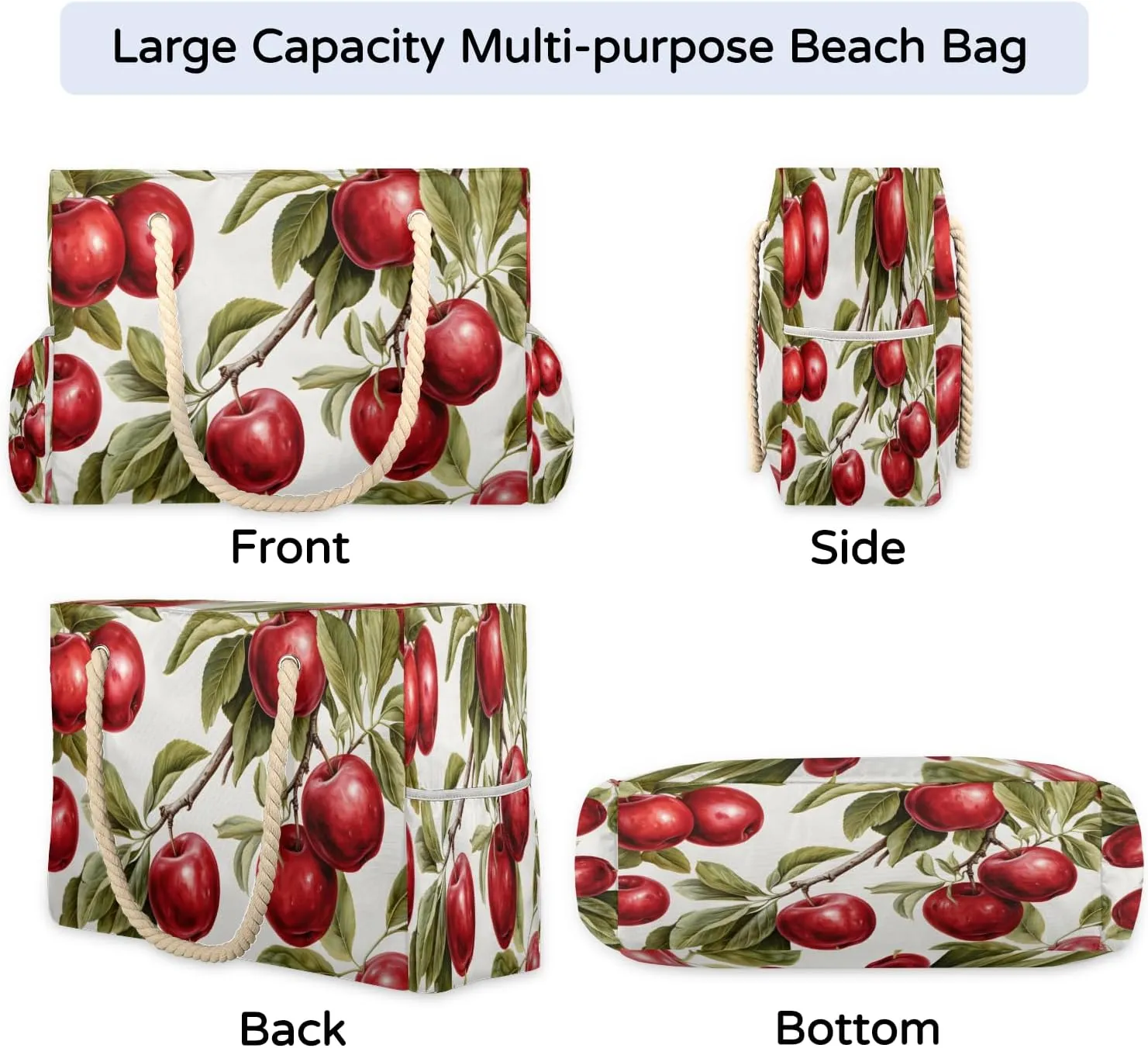Large Tote Beach Bags for Women with Zipper Waterproof Sandproof Swim Pool Grocery Gym Travel Bag