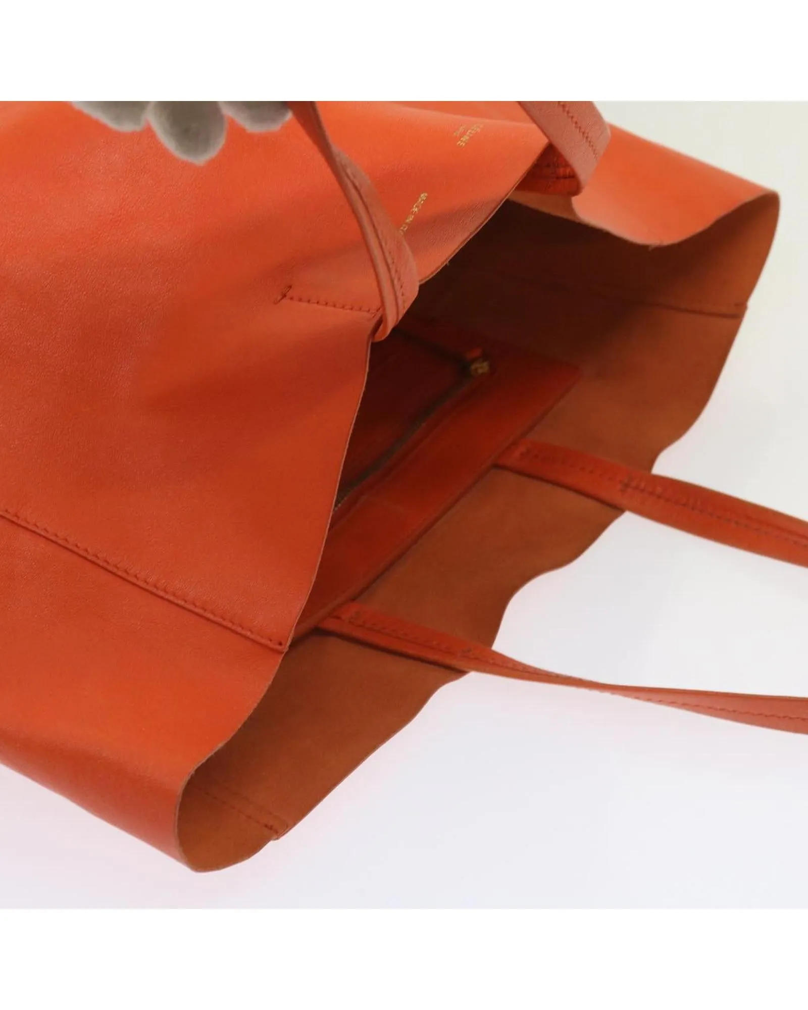 Leather Hand Bag in Orange by Celine