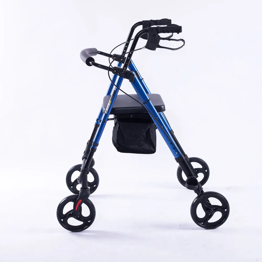 Lightweight Aluminium Rollator Walker w/ Seat, 4 Wheels - Equipmed