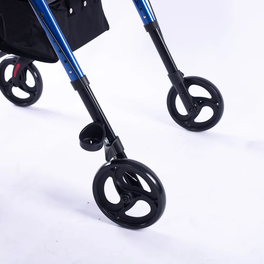 Lightweight Aluminium Rollator Walker w/ Seat, 4 Wheels - Equipmed