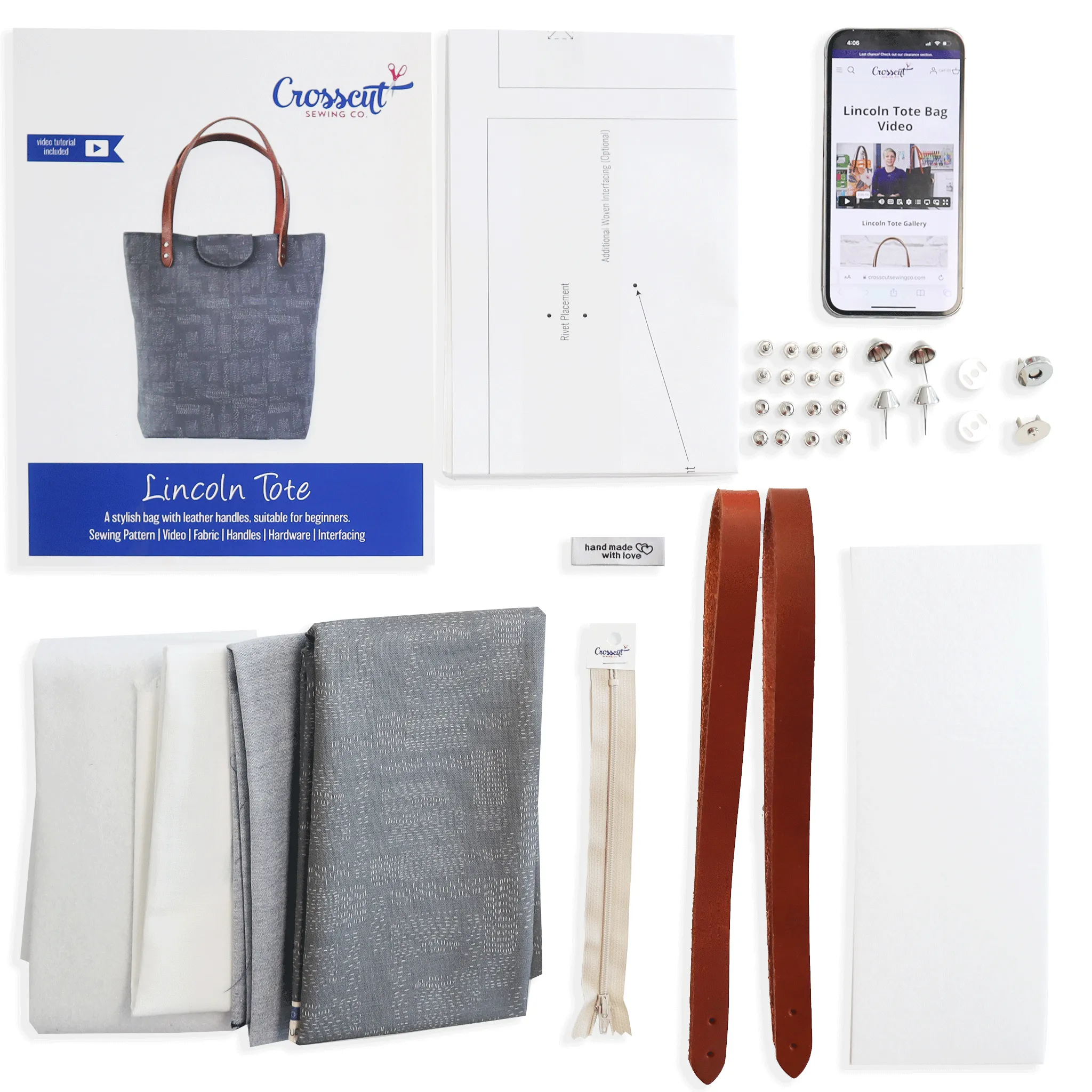 Lincoln Tote Bag Complete Kit - Kantha Cloth