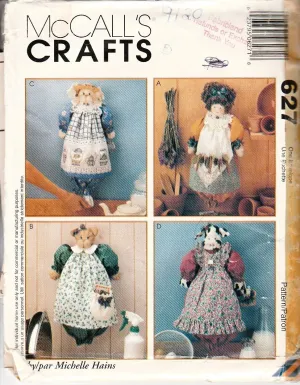 McCall's Crafts 627 / 9120 Grocery Bag Holder Doll Cat Bunny Rabbit Cow Sewing Pattern