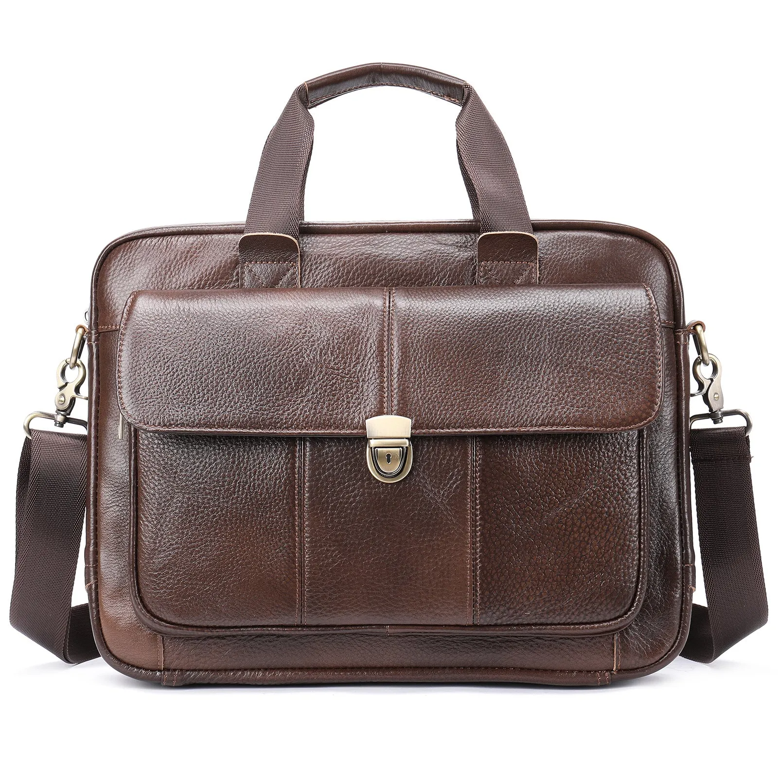 Men's Leather Briefcase Shoulder Bag Computer Bag Messenger Bag Leather Business Bag3975