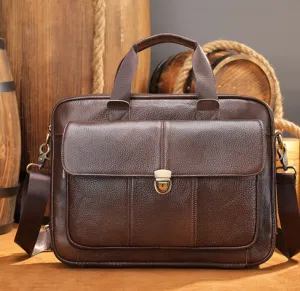 Men's Leather Briefcase Shoulder Bag Computer Bag Messenger Bag Leather Business Bag3975