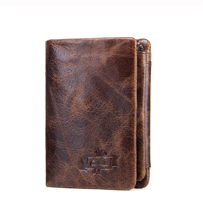 Men's Leather Wallet Purse Card Package Hand Bag Clutch Bag Storage Bag For Gift