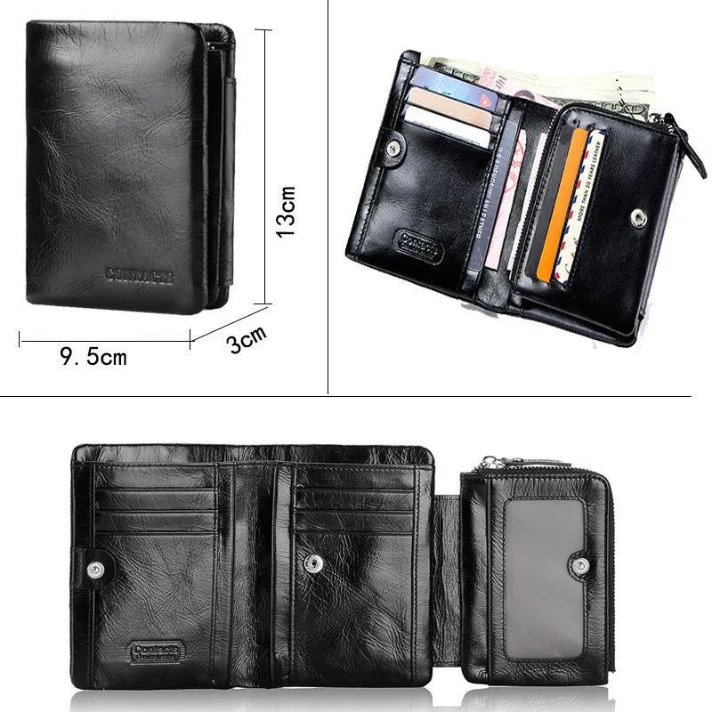 Men's Leather Wallet Purse Card Package Hand Bag Clutch Bag Storage Bag For Gift