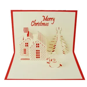 Merry Christmas Brick House Stand-Up Card