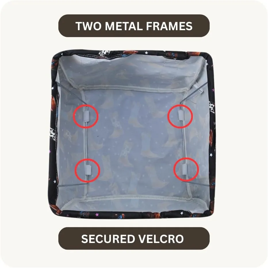 NGIL Mini Utility Tote Bag with Mesh Pockets and Collapsible Metal Frame, Water-Resistant Canvas Storage Basket