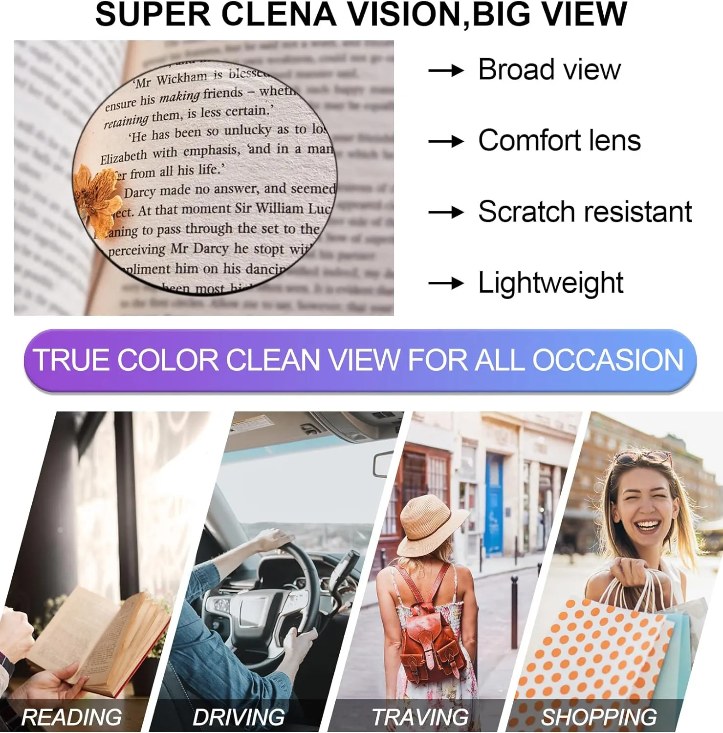 OCCI CHIARI Reading Glasses For Women Wide Square Reader 1.0 1.5 2.0 2.5 3.0 3.5 4.0 5.0 6.0 1.25 1.75 2.25 2.75