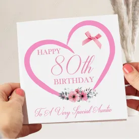 Personalised Birthday Card Pink Heart