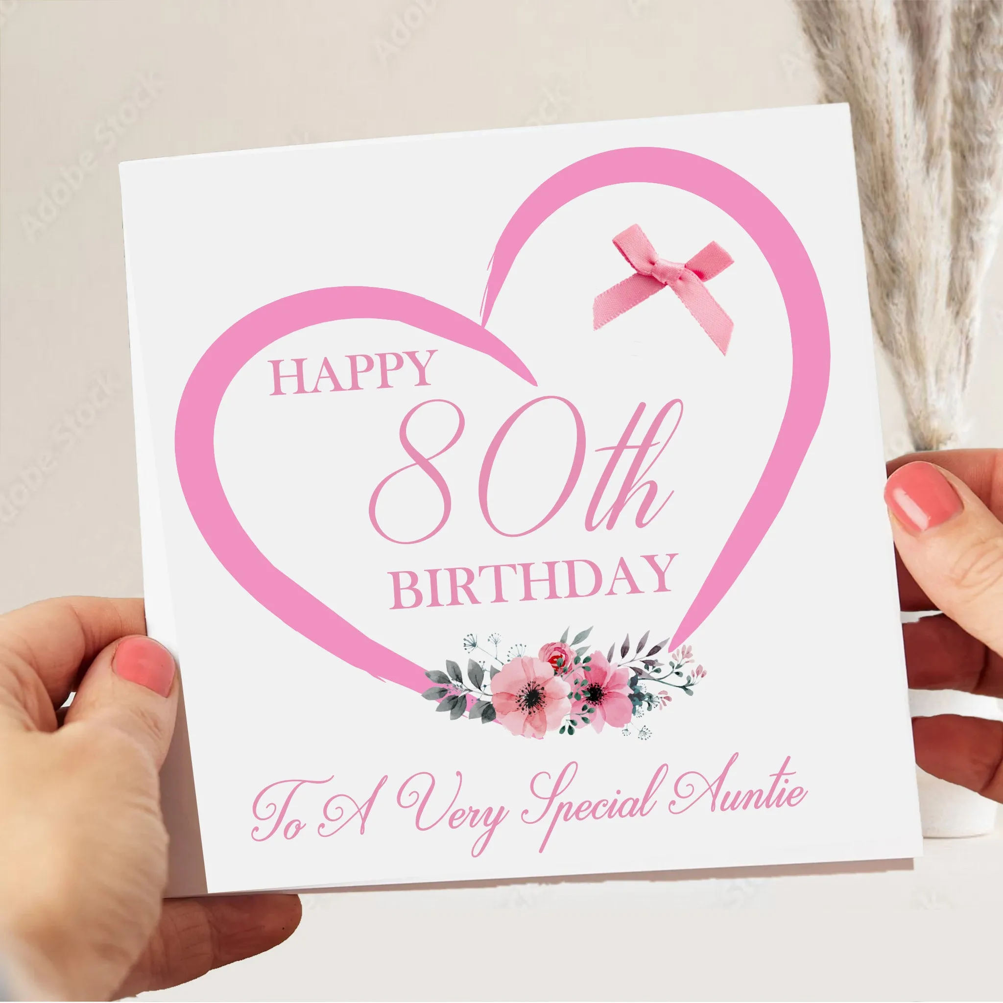 Personalised Birthday Card Pink Heart