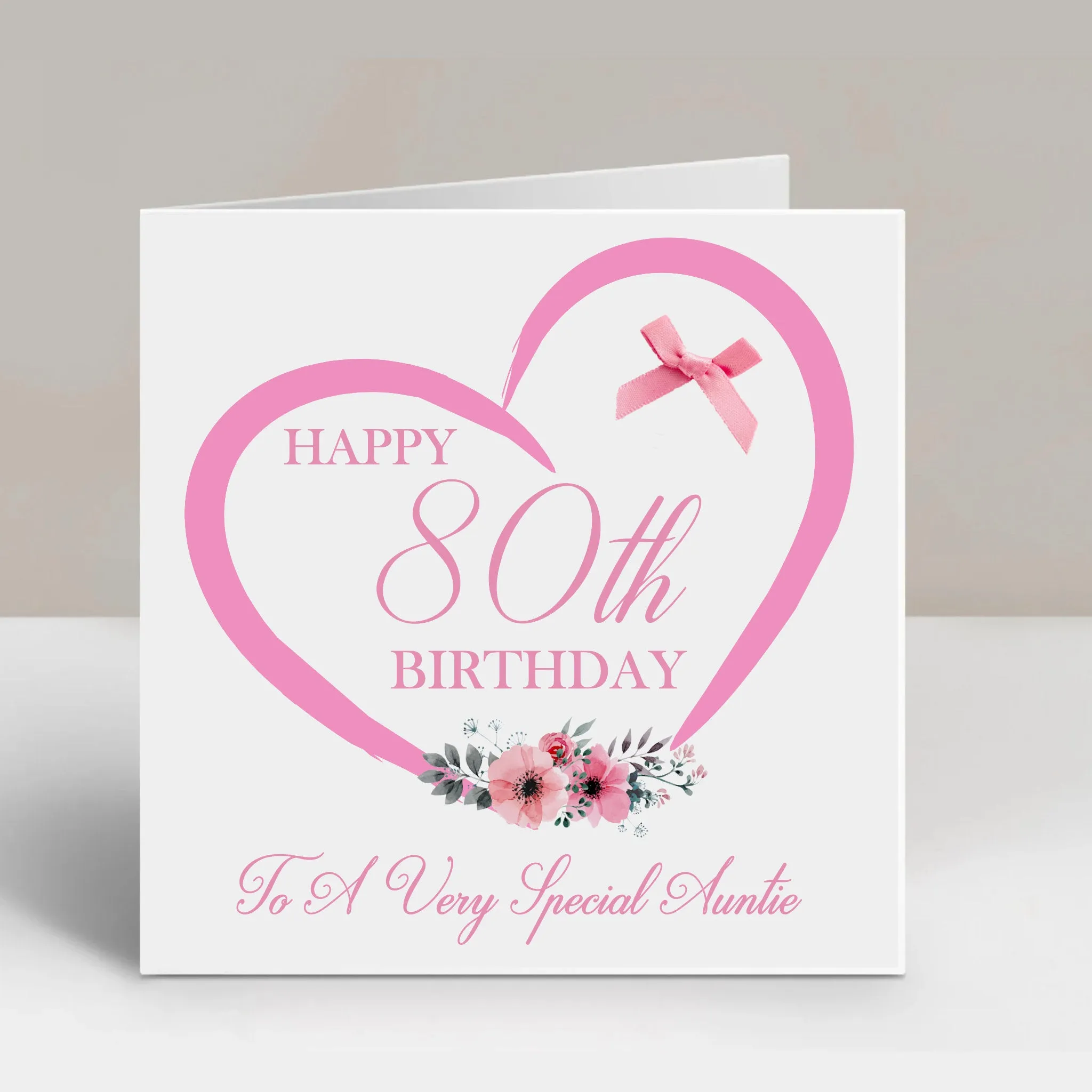 Personalised Birthday Card Pink Heart