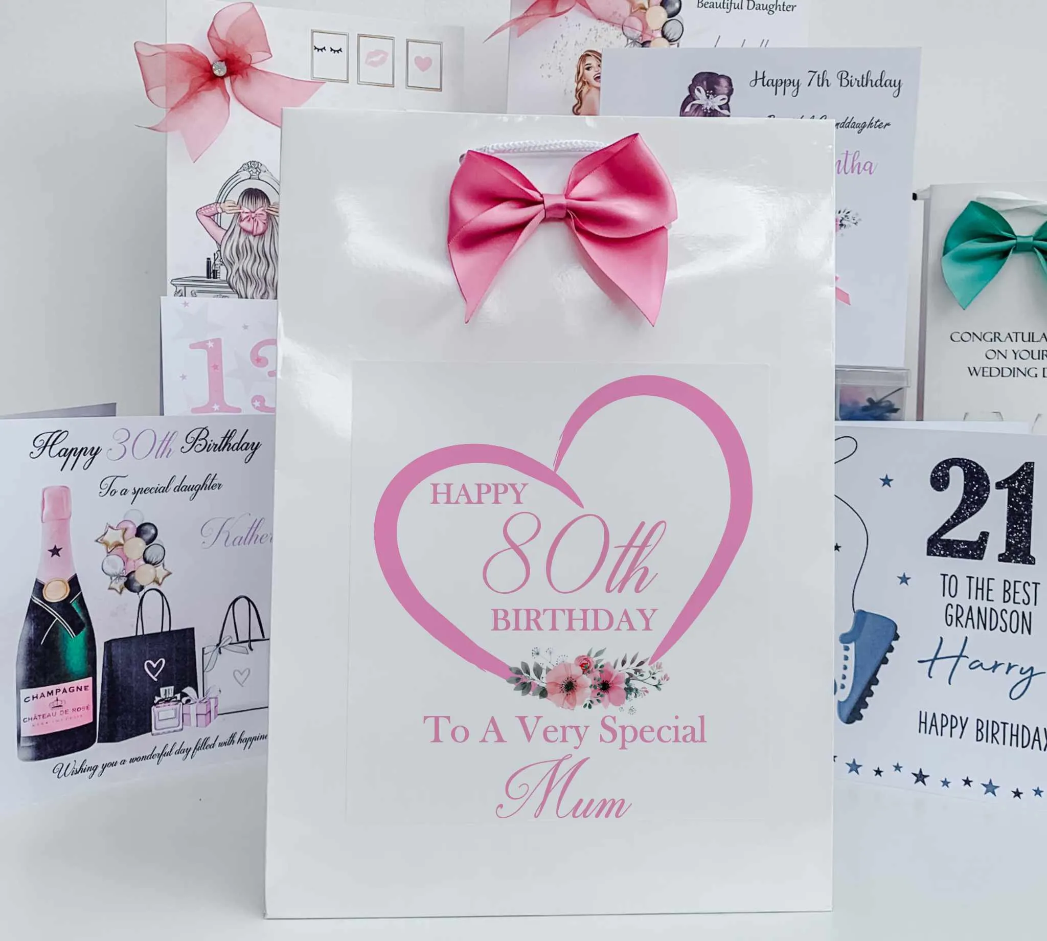 Personalised Birthday Card Pink Heart
