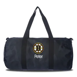 Personalized Boston Bruins Black Camo Duffel Bag